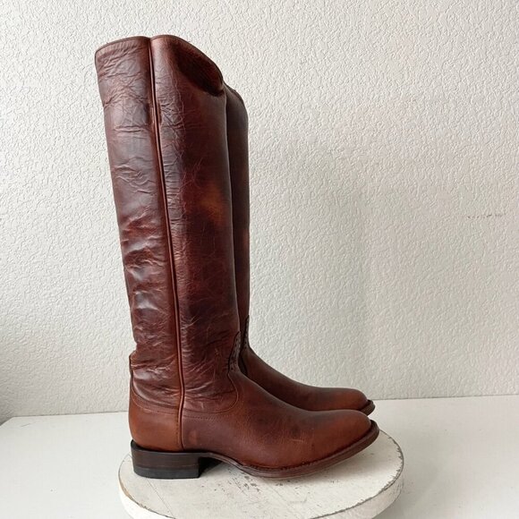 NEW Rod Patrick Womens Riding Cowboy Boots 8.5B Brown Torino Cow Western Pull Up - Picture 2 of 9